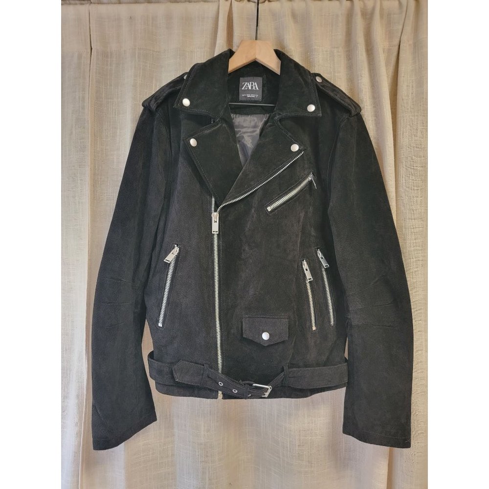 Zara Black Suede Biker Jacket